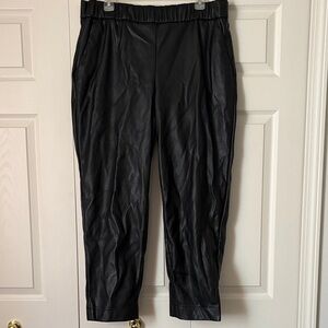 a new day Women's Black Straight Leg Vegan Leather Pants